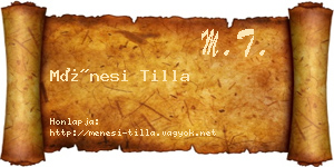 Ménesi Tilla névjegykártya
